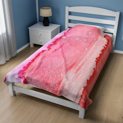 Pink Sunset: Velveteen Plush Blanket - Image 4