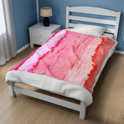 Pink Sunset: Velveteen Plush Blanket - Image 11