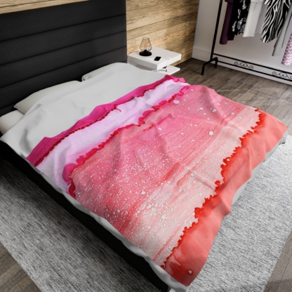 Pink Sunset: Velveteen Plush Blanket