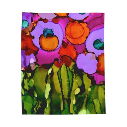 Floral Field: Velveteen Plush Blanket - Image 9