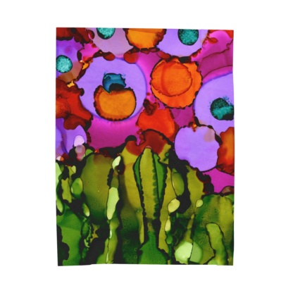 Floral Field: Velveteen Plush Blanket - Image 2