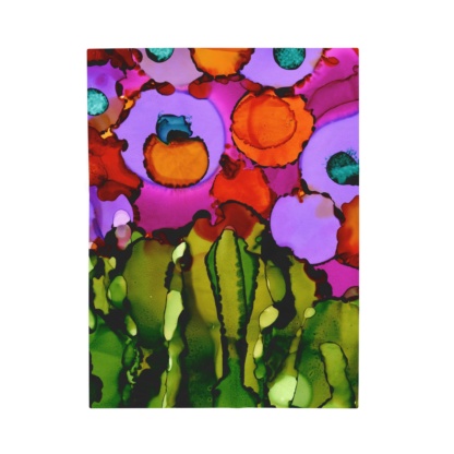 Floral Field: Velveteen Plush Blanket - Image 5