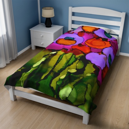 Floral Field: Velveteen Plush Blanket