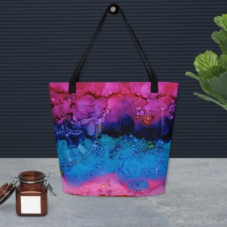 Feather Time : Large Tote Bag w/ Pocket