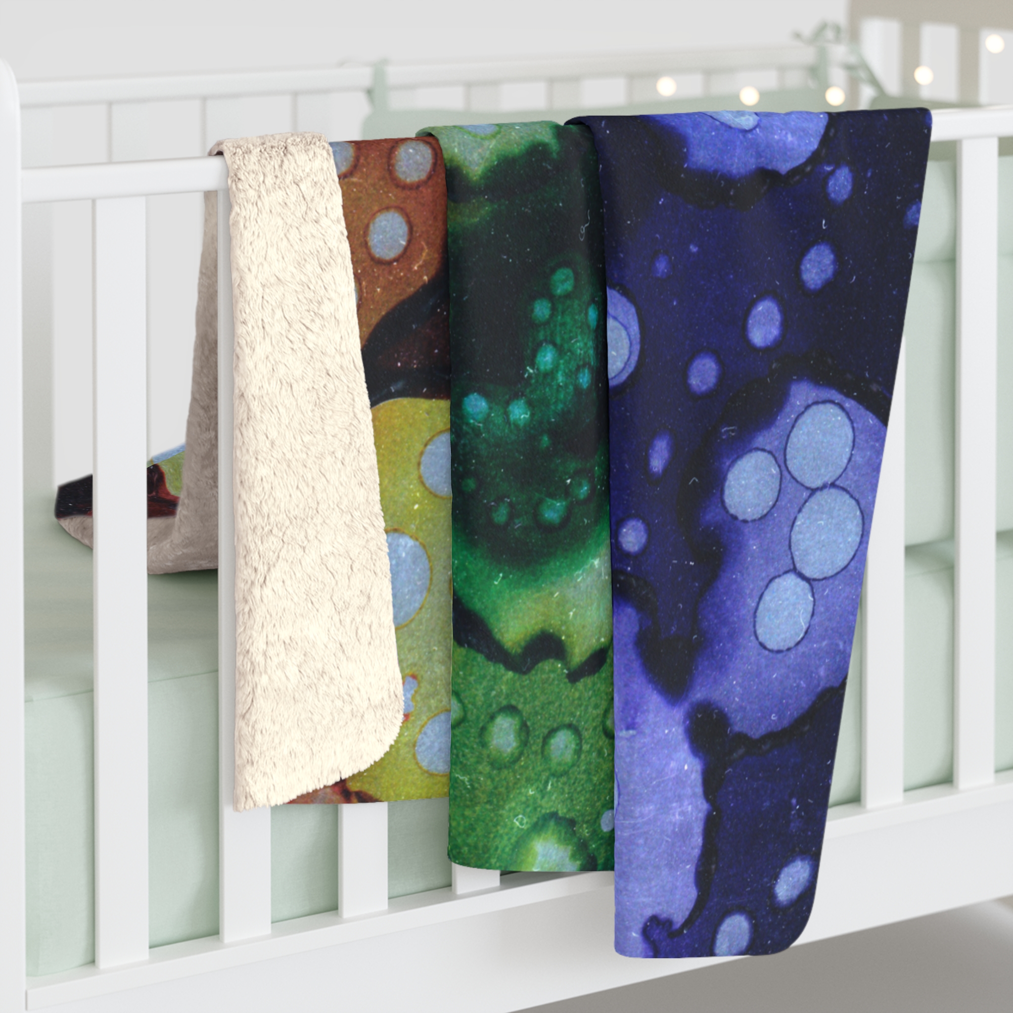 Rainbow Bubbles : Sherpa Fleece Blanket - Image 8