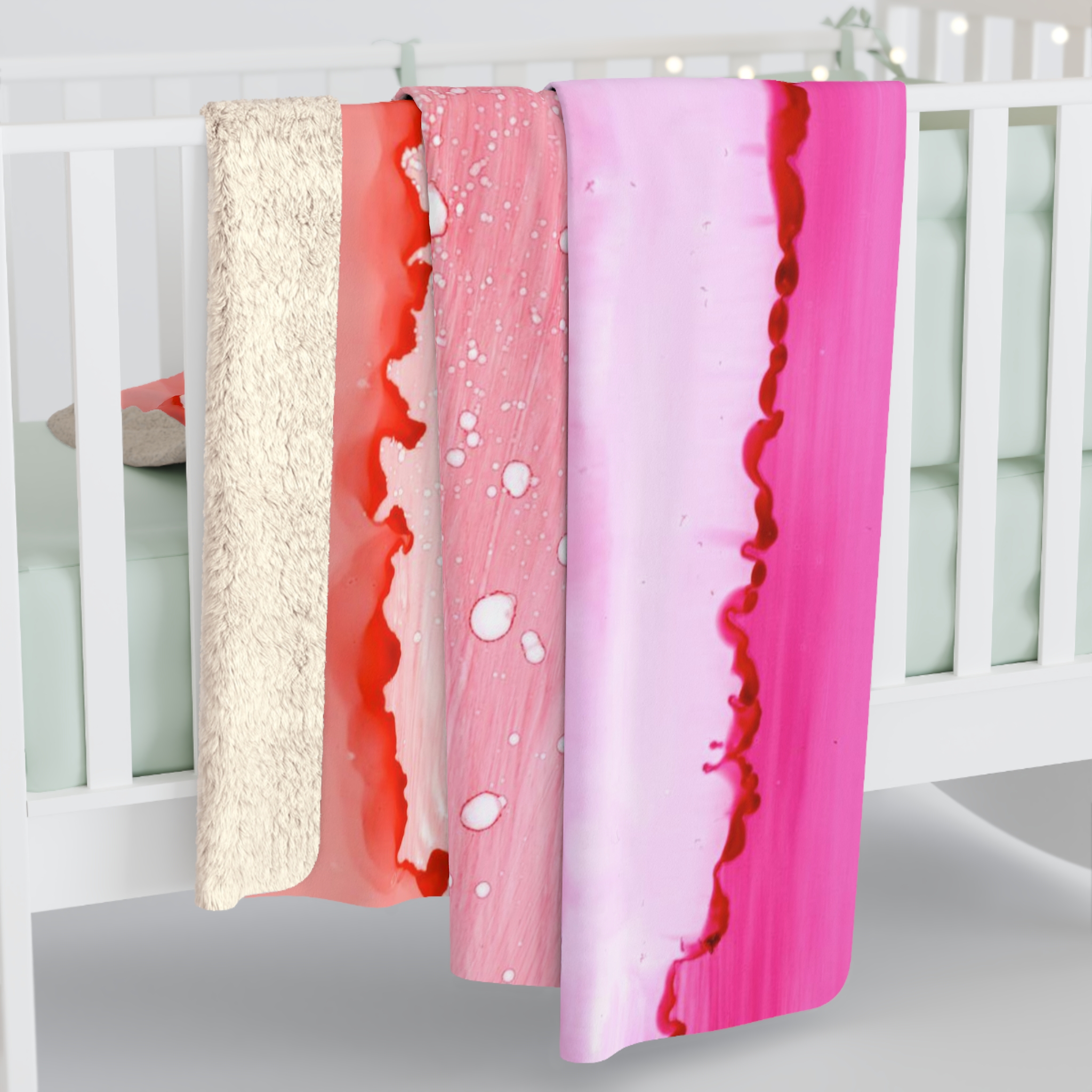 Pink Sunset : Sherpa Fleece Blanket - Image 2