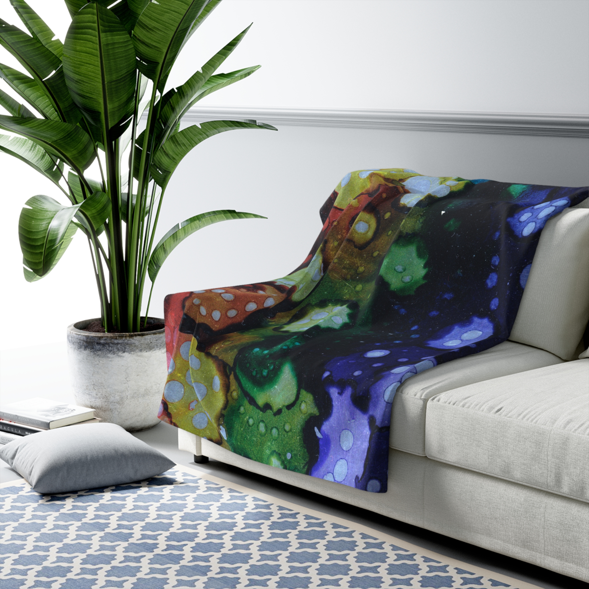 Rainbow Bubbles : Sherpa Fleece Blanket - Image 7