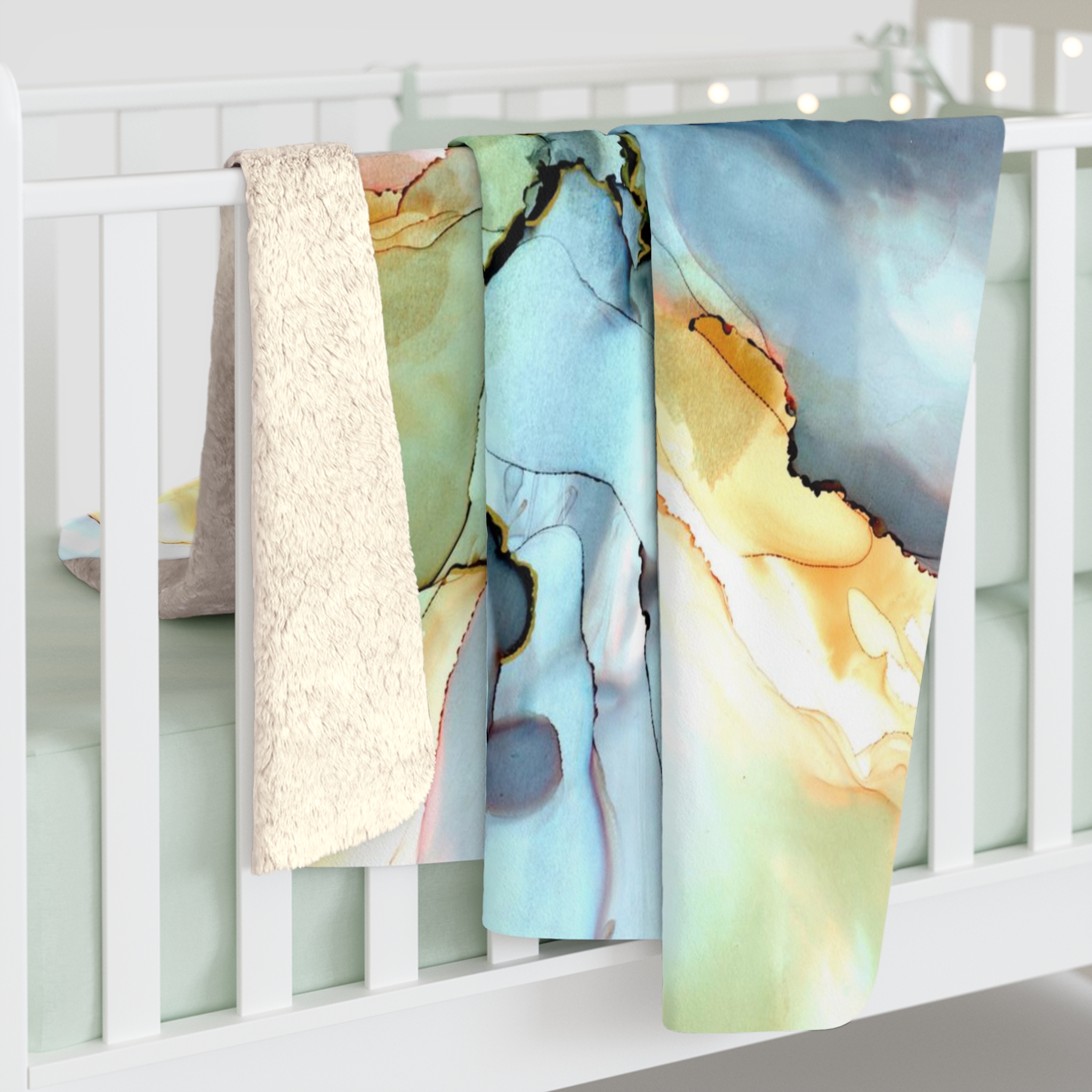 Gentle Flower : Sherpa Fleece Blanket - Image 8