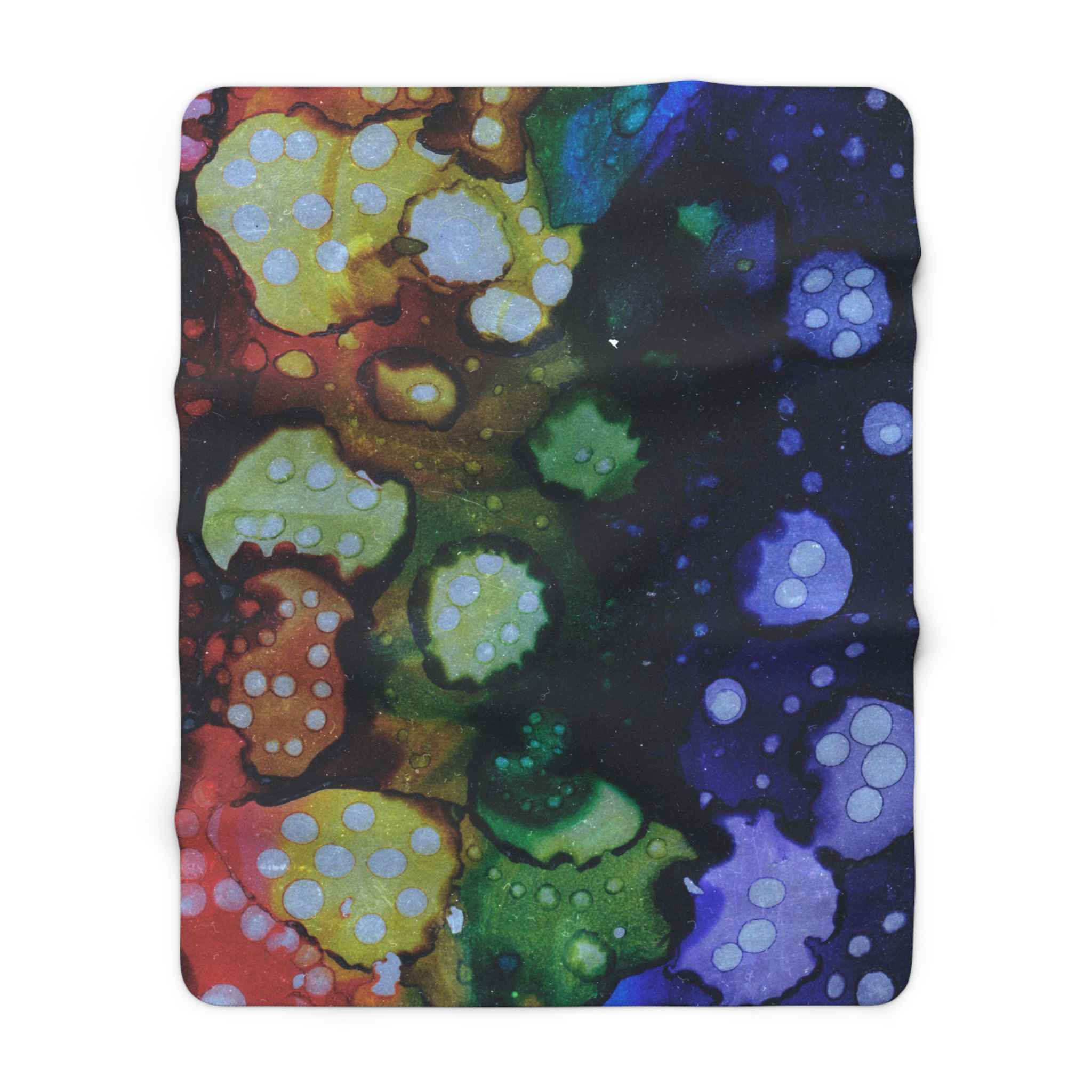 Rainbow Bubbles : Sherpa Fleece Blanket - Image 2
