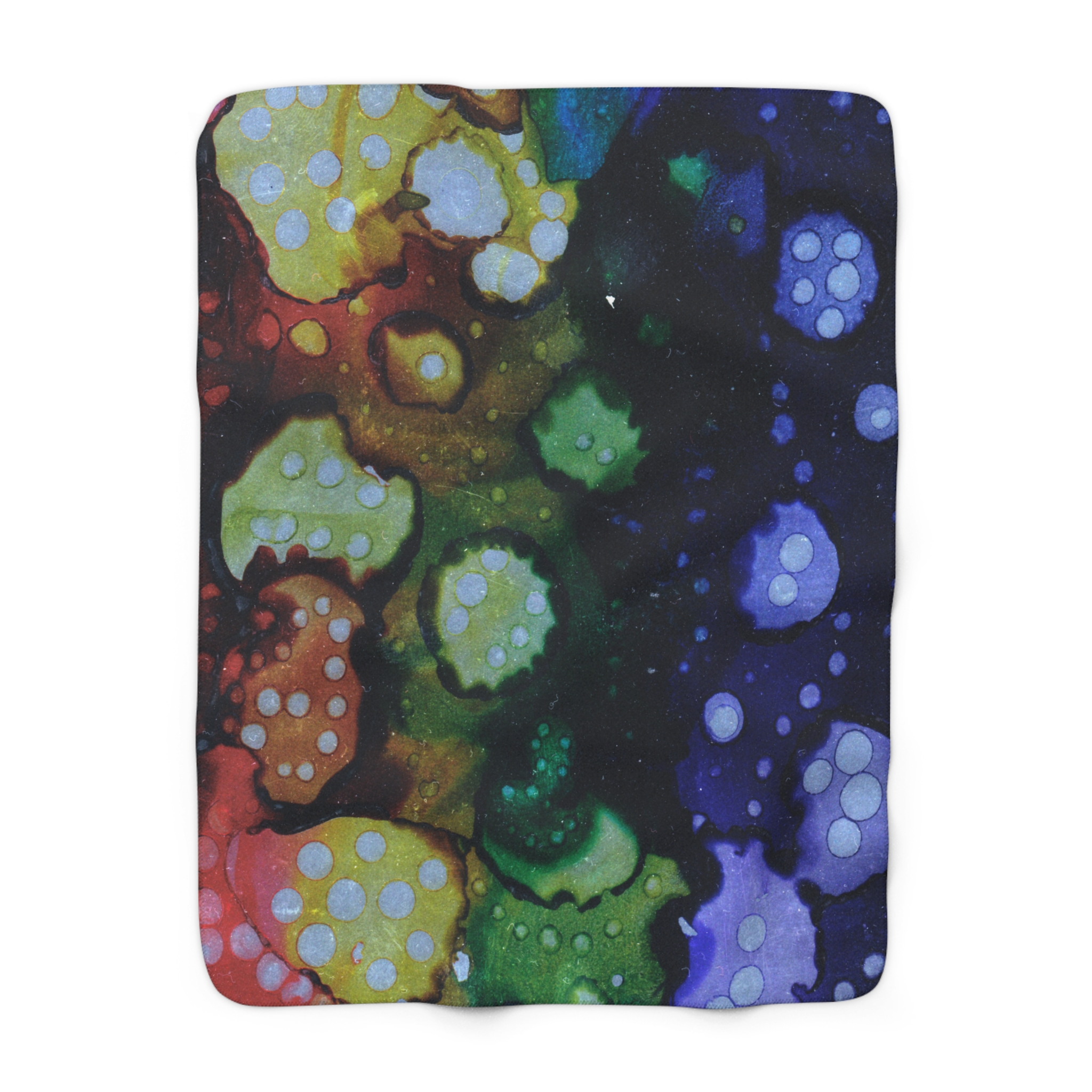 Rainbow Bubbles : Sherpa Fleece Blanket - Image 5