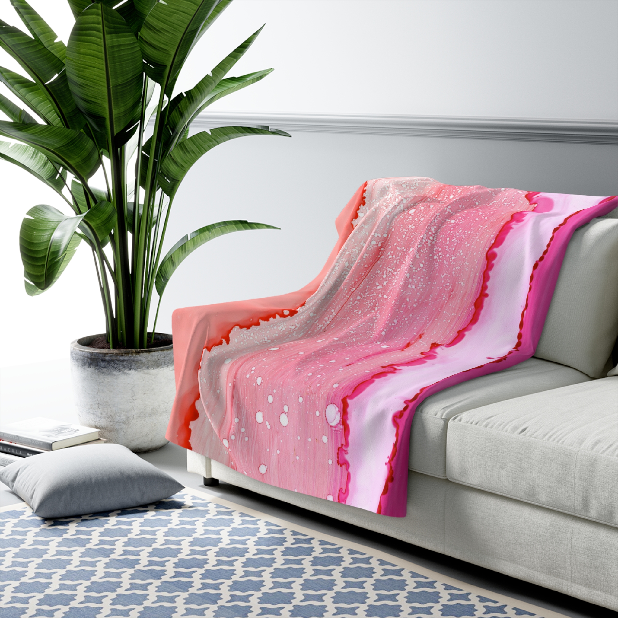 Pink Sunset : Sherpa Fleece Blanket - Image 7